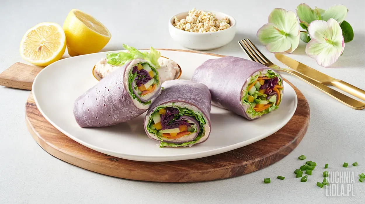 Fioletowe wegańskie wrapy Fioletowe wegańskie wrapy