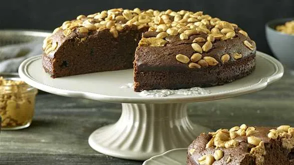 Brownie czekoladowe z syropem klonowym oraz masłem orzechowym